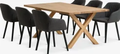 GRIBSKOV + ADSLEVGRIBSKOV L180 table chêne nat. + 4 ADSLEV chaises anthracite