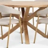 GRIBSKOV + EJSINGGRIBSKOV Ø120 table chêne naturel + 4 EJSING chaises beige