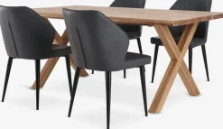 GRIBSKOV + LUNDERSKOVGRIBSKOV L180 table chêne + 4 LUNDERSKOV chaises anthracite