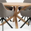 GRIBSKOV + ROSTRUPGRIBSKOV Ø120 table chêne naturel + 4 ROSTRUP chaises sable