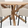 GRIBSKOV + SOTTRUPGRIBSKOV Ø120 table chêne naturel + 4 SOTTRUP chaises beige