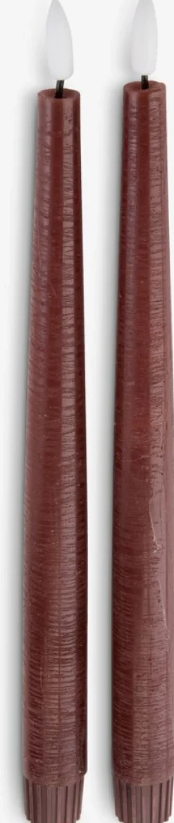 GUDMUNDBougie LED GUDMUND H29cm aubergine 2pcs/pqt