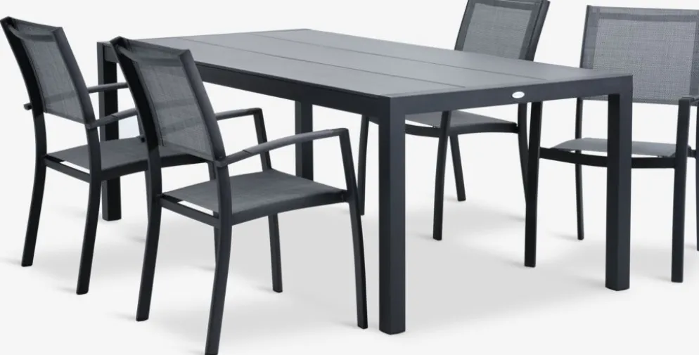 HAGEN + STRANDBYHAGEN L214 table + 4 STRANDBY chaises gris