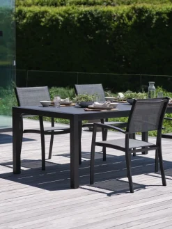 HAGEN + STRANDBYHAGEN L214 table + 4 STRANDBY chaises gris