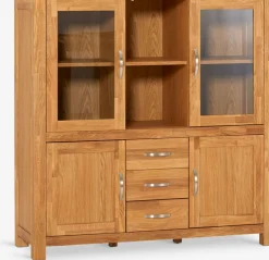 HAGEVitrine HAGE 4 portes 3 tiroirs chêne naturel