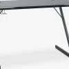 HALSTEDBureau gaming HALSTED 60x120 a/porte-gobelet+écouteurs noir