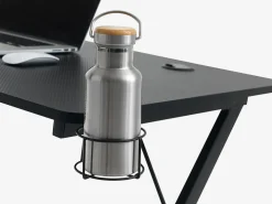 HALSTEDBureau gaming HALSTED 60x120 a/porte-gobelet+écouteurs noir