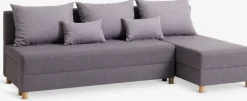 HAMPENCanapé convertible méridienne HAMPEN tissu gris/coloris chê.