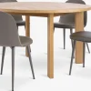 HARESKOV + ULDALHARESKOV Ø129 table coloris chêne + 4 ULDAL chaises brun