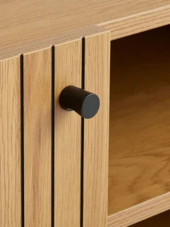 HEMDRUPMeuble TV HEMDRUP 2 portes coloris chêne chaud/noir