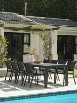 HESTEHAVE + GLOMFJORDHESTEHAVE L205/275 table + 4 GLOMFJORD chaises noir