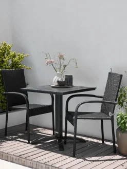 HOBRO + GUDHJEMHOBRO L70 table + 2 GUDHJEM chaises noir