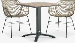 HOBRO + ILDERHUSEHOBRO L70 table + 2 ILDERHUSE chaises naturel