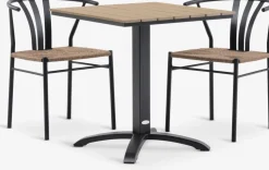 HOBRO + TAGMARKHOBRO L70 table naturel + 2 TAGMARK chaises noir