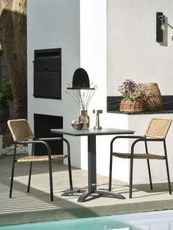 HOBROTable bistrot HOBRO l70xL70 gris