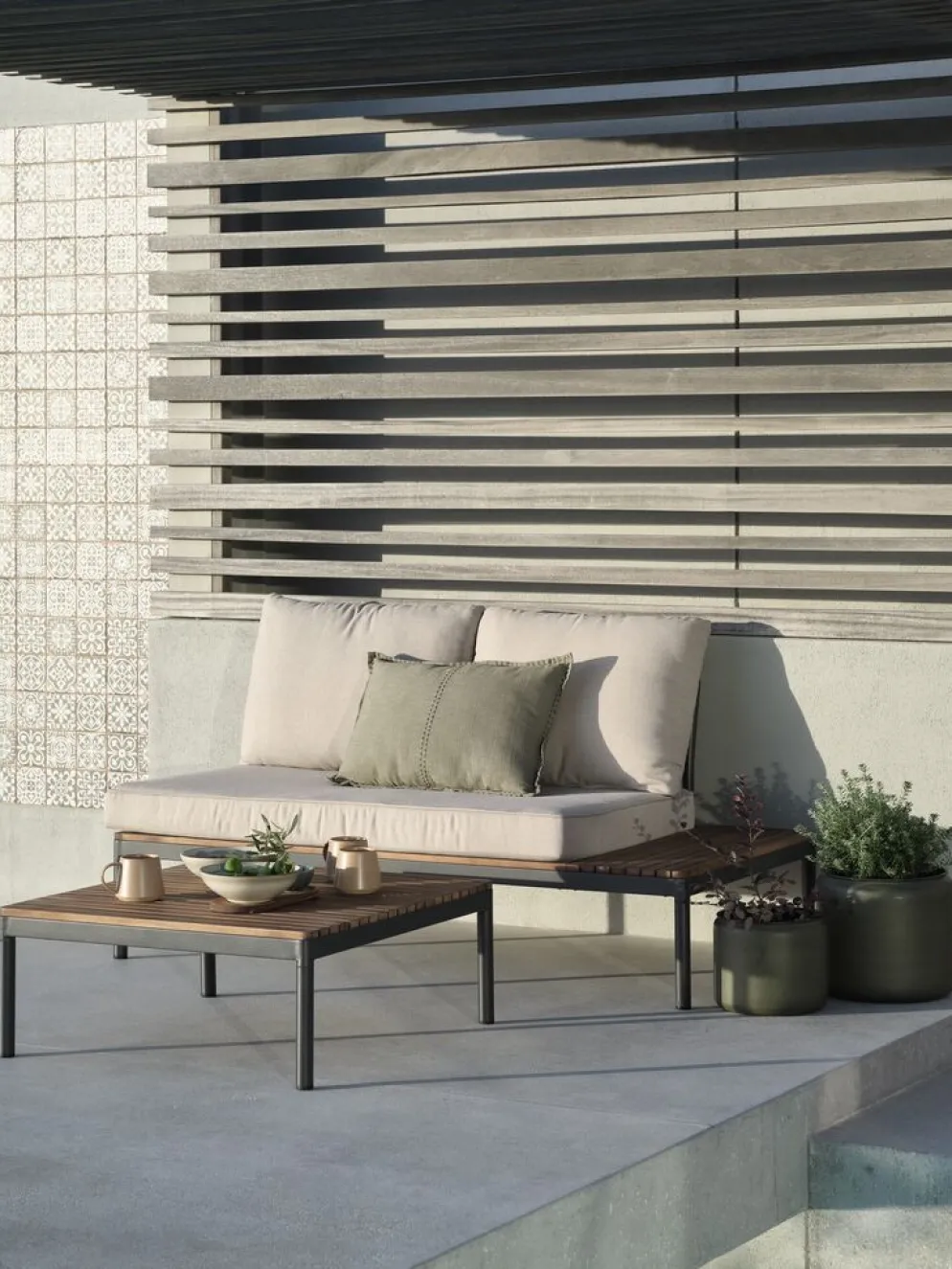 HOUModule lounge HOU table l75xL75 bois d'acacia
