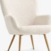 HUNDESTEDFauteuil HUNDESTED tissu teddy blanc cassé/coloris chêne