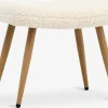 HUNDESTEDRepose-pieds HUNDESTED tissu teddy blanc cassé/coloris chêne