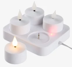 JANSSONBougies chauffe-plat LED JANSSON blanc/noir a/chargeur