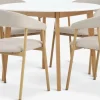 JEGIND + EJSINGJEGIND Ø105 table blanc + 4 EJSING chaises beige/colo. chêne