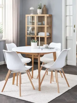 JEGIND + KASTRUPJEGIND Ø105 table blanc + 4 KASTRUP chaises blanc