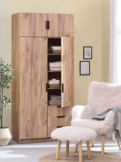 JENSLEVMeuble haut JENSLEV 96x40 2 portes coloris chêne naturel