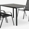 JERSORE + LEKNESJERSORE L140 table + 4 LEKNES chaises noir