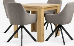 JUNGEN + ROSTRUPJUNGEN L80/160 table colo. chêne + 4 ROSTRUP chaises sable