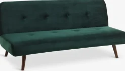 JUVRECanapé convertible JUVRE velours vert foncé/noyer