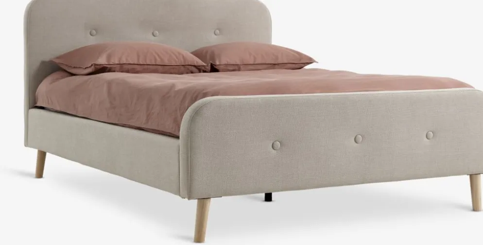 KONGSBERGCadre de lit KONGSBERG 140x190 tissu beige