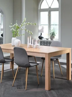 KORSKRO + JONSTRUPKORSKRO L200/326 table chêne nat. + 4 JONSTRUP chaises gris