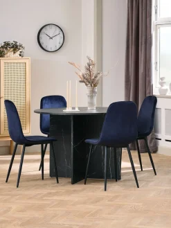 KRONDALTable KRONDAL Ø110 imitation marbre noir