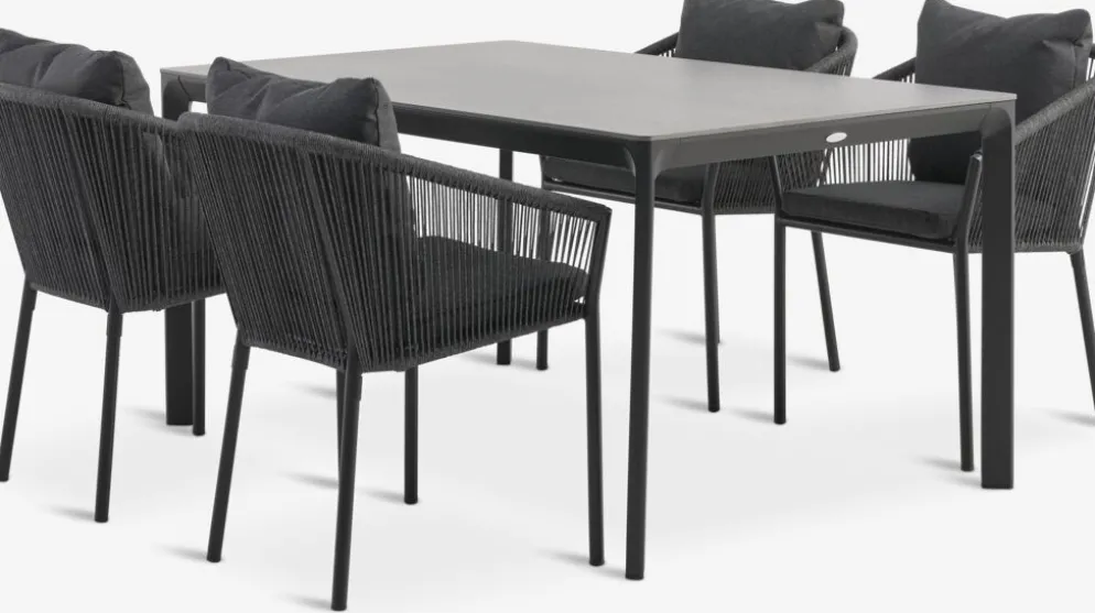 KUMLA + GILJAKUMLA L150 table + 4 GILJA chaises gris