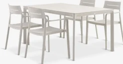 KUMLA + INGSTRUPKUMLA L150 table + 4 INGSTRUP chaises beige