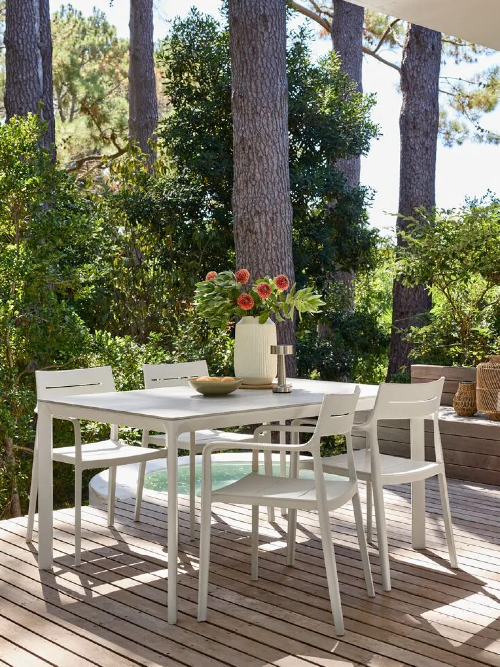 KUMLA + INGSTRUPKUMLA L150 table + 4 INGSTRUP chaises beige