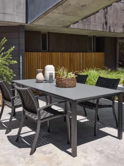 LANGET + GLOMFJORDLANGET L207 table + 4 GLOMFJORD chaises noir
