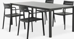 LANGET + INGSTRUPLANGET L207 table + 4 INGSTRUP chaises noir