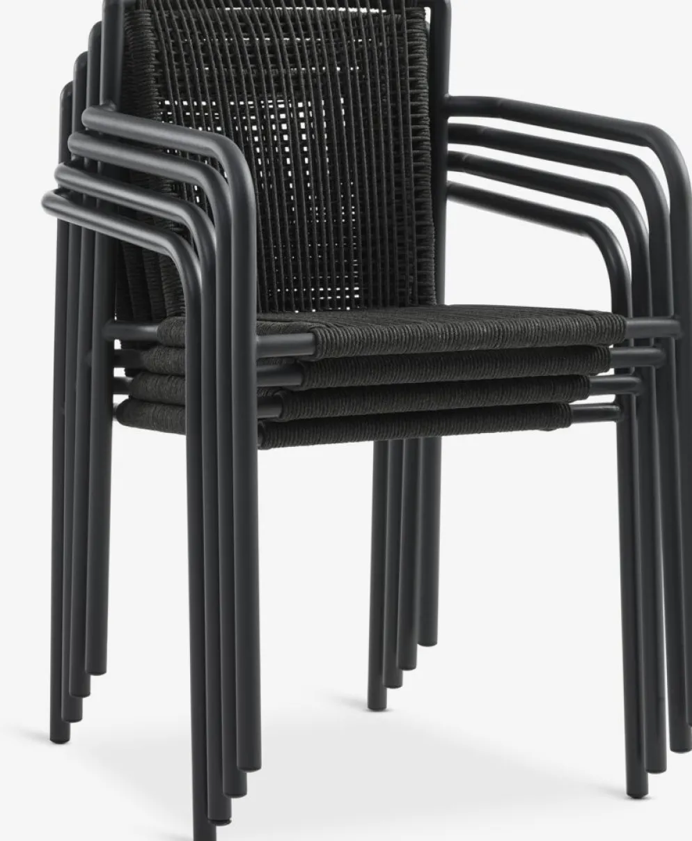LANGET + KRISTIANSTADLANGET L207 table noir + 4 KRISTIANSTAD chaises vert