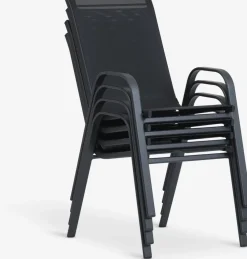 LEKNESChaise empilable LEKNES noir