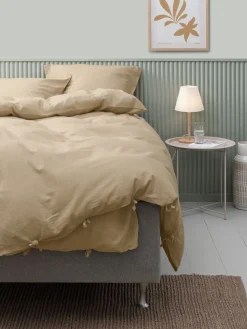 LINDAGoldParure de lit LINDA coton/lin 200x220 naturel