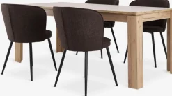 LINTRUP + RISSKOVLINTRUP L190/280 table colo. chêne + 4 RISSKOV chaises brun