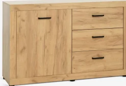 LINTRUPBuffet LINTRUP 1 porte 3 tiroirs coloris chêne naturel