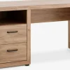 LINTRUPBureau LINTRUP 60x140 2 tiroirs 1 tablette coloris chêne nat
