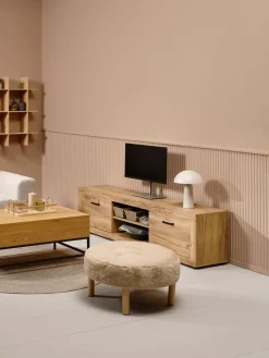 LINTRUPMeuble TV LINTRUP 2 portes coloris chêne naturel