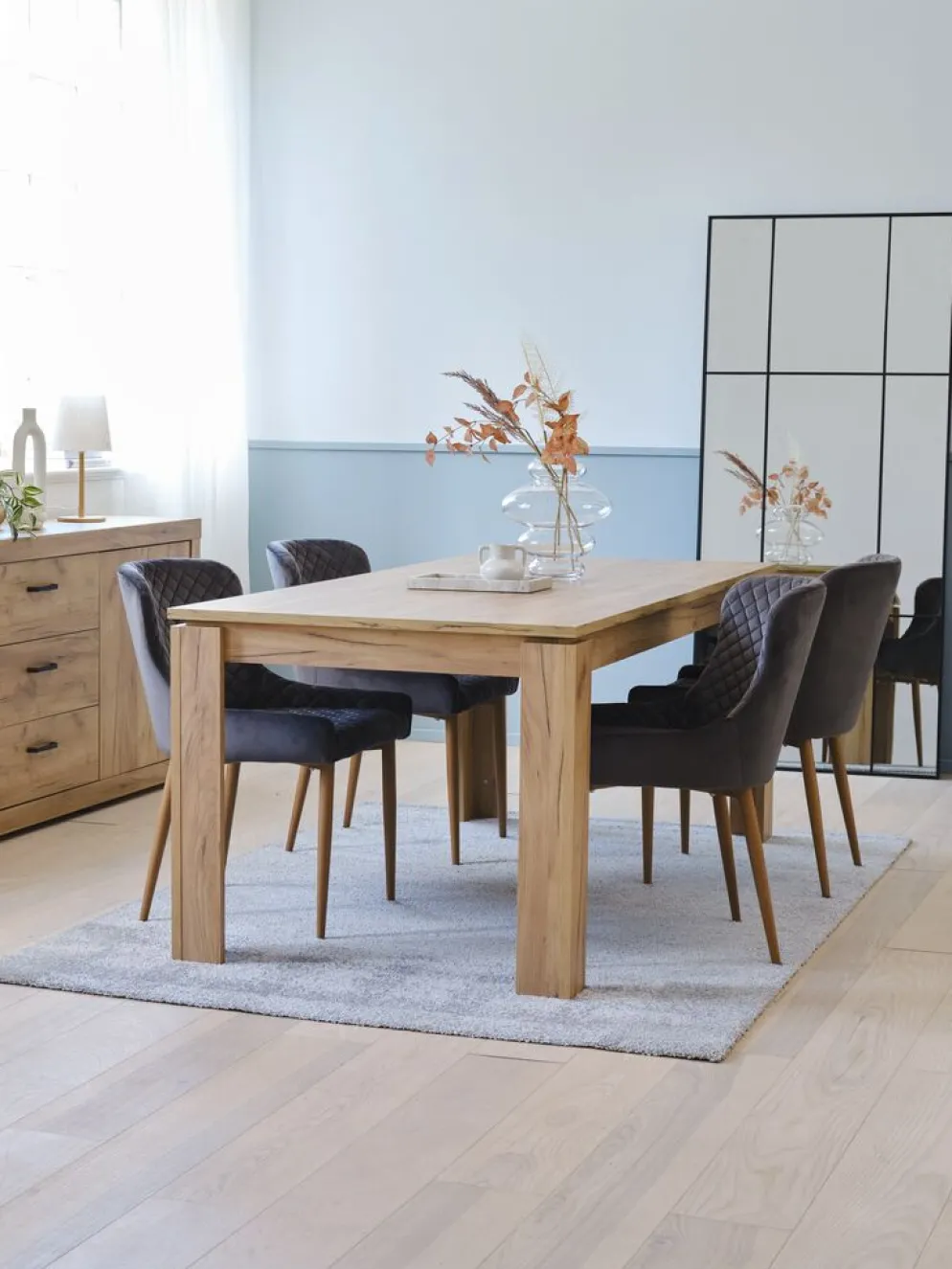 LINTRUPTable LINTRUP 90x190/280 coloris chêne naturel
