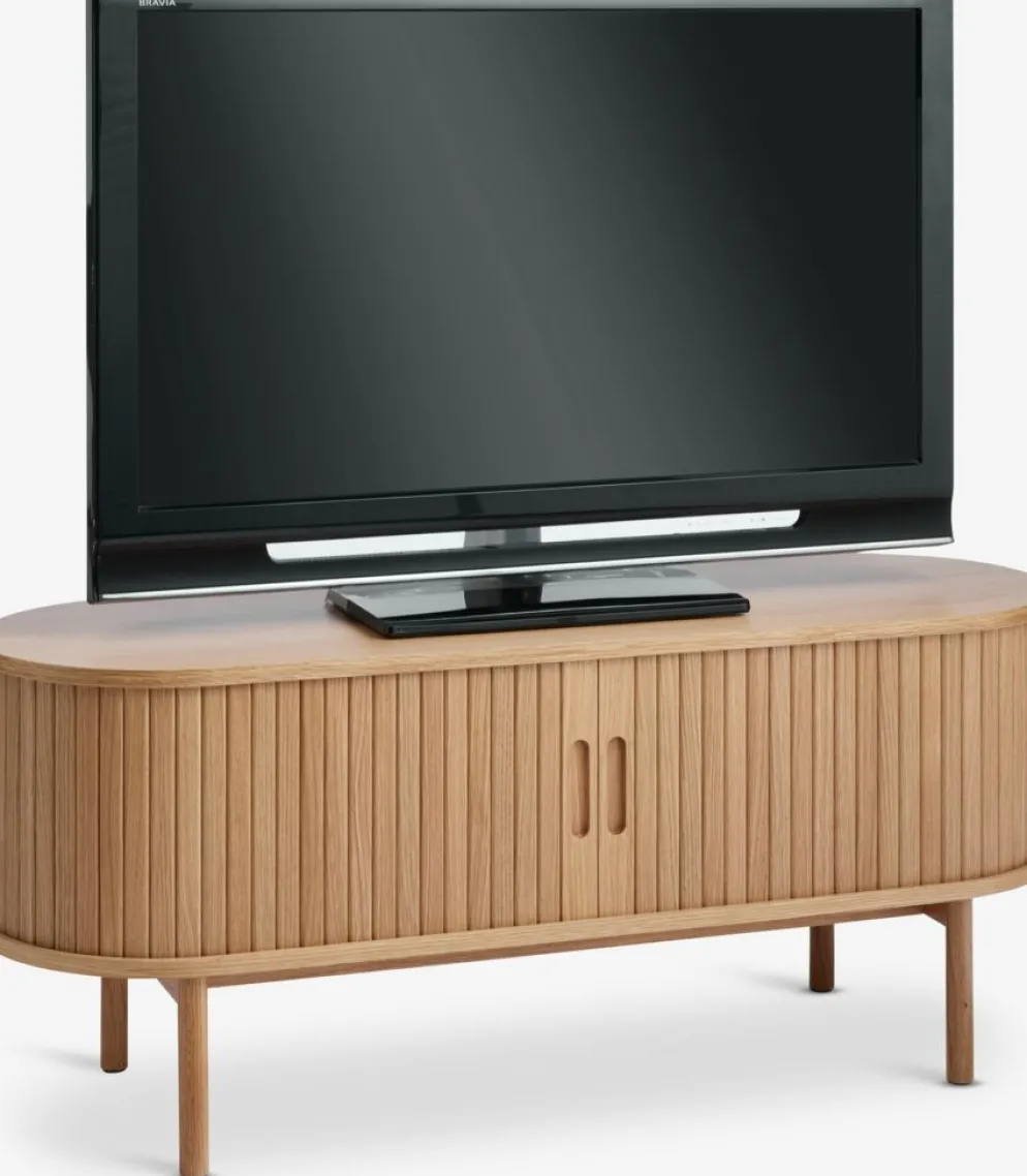 LYNGVIGMeuble TV LYNGVIG 120cm 2 portes tambours chêne naturel