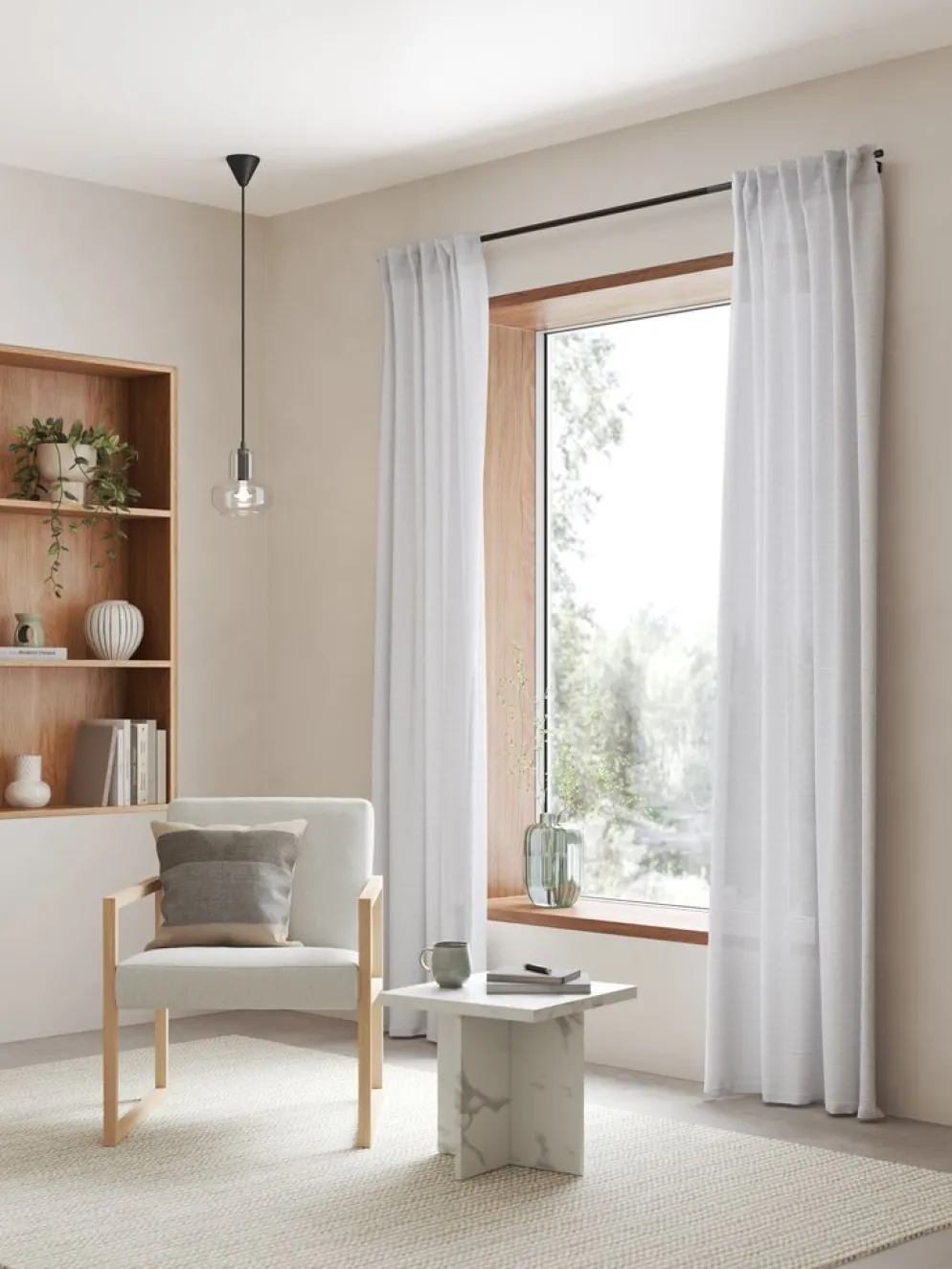 LYSERENRideau LYSEREN 1x140x245 blanc cassé