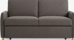 LYSTRUPCanapé convertible LYSTRUP 2 places tissu gris foncé