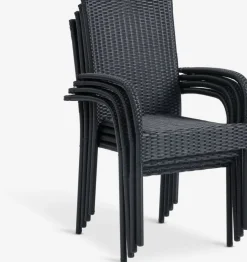 MADERUP + GUDHJEMMADERUP L150 table + 4 GUDHJEM chaises noir