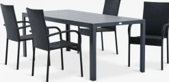 MADERUP + GUDHJEMMADERUP L205 table + 4 GUDHJEM chaises noir